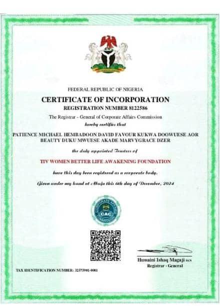 Corporate Affairs Commission certificate