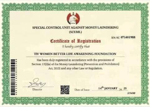 SCUML certificate